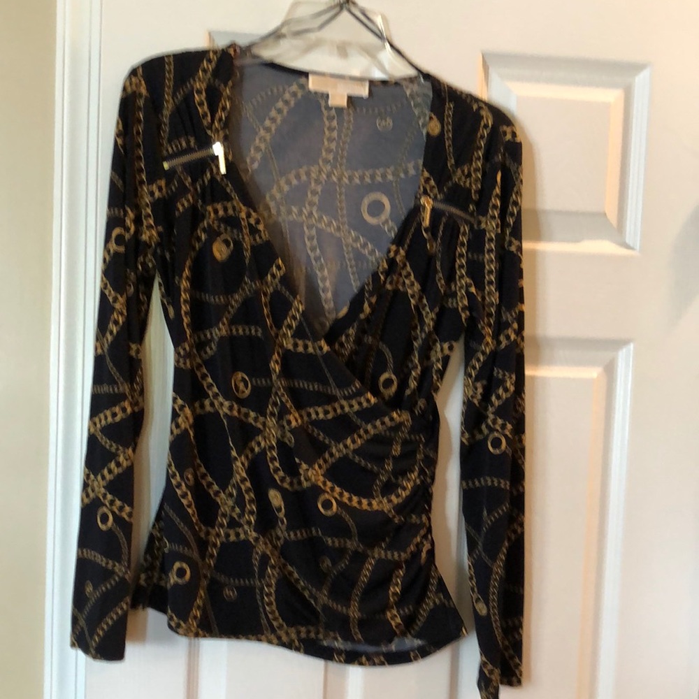 Michael Korda jersey cris cross signature top